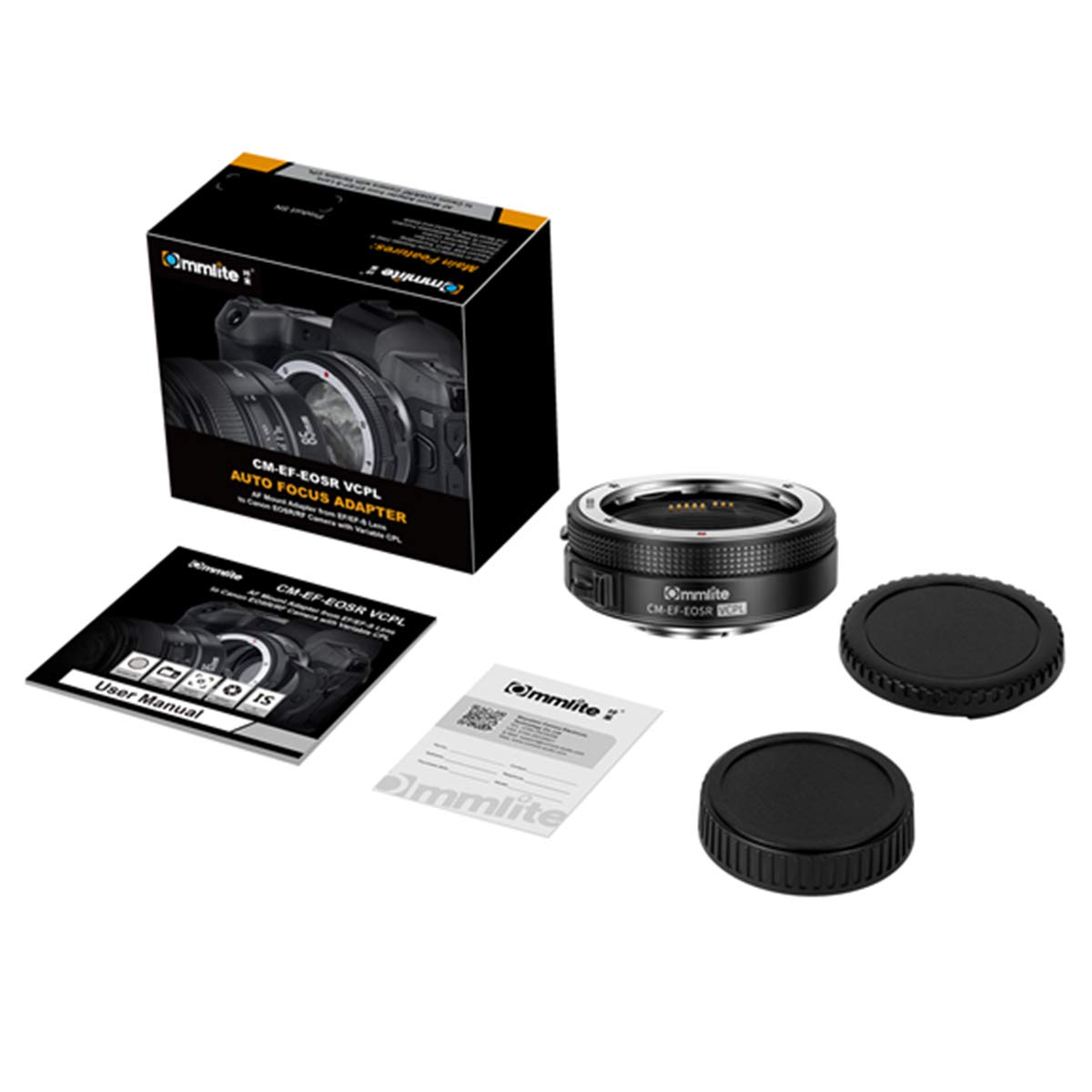 Commlite CM-EF-EOSR VCPL AF Adaptateur de monture d'objectif EF/EF-S vers appareil photo EOSR/RF avec CP variable