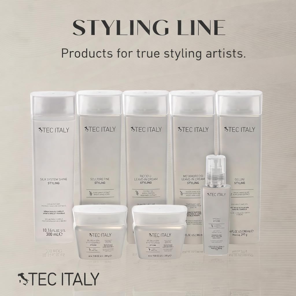 Tec Italy Gel Dela Cera Effetto Normale Medium Hold Hair Gel for All Hair Types Natural Finish Styling Gel Adds Shine Definition Texture Control Non Sticky Finish Daily Use 9.88 oz Size Care