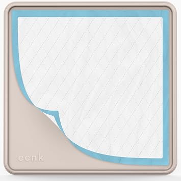 Pee Pad Tray Holder for Dogs - Fits Up to 22 x 22 in. Square Potty Training Pads No Spill Raised Lip High Edge Silicone Mat, Extra Thick and Non-Slip for Indoor Floor Protection Small, Beige | eenk