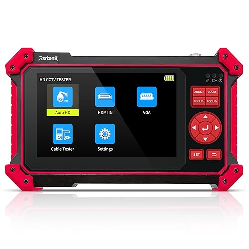 Rsrteng CCTV Tester Monitor Auto HD Coaxial Camera Tester 4K