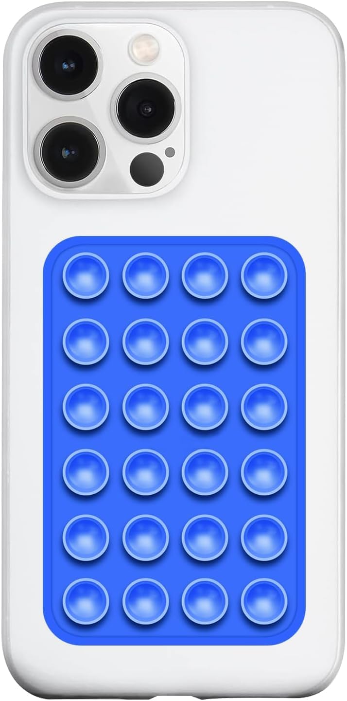 Suction Cup Phone Mount Adhesive Grip | Hands-Free Mirror & Glass Holder for Selfies, Vlogs, and Videos | Sticky Phone Case Attachment for iPhone, Samsung, and Android (Blue)-image-26