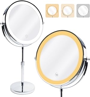 DANOPLUS Espejo de maquillaje con luces, espe...