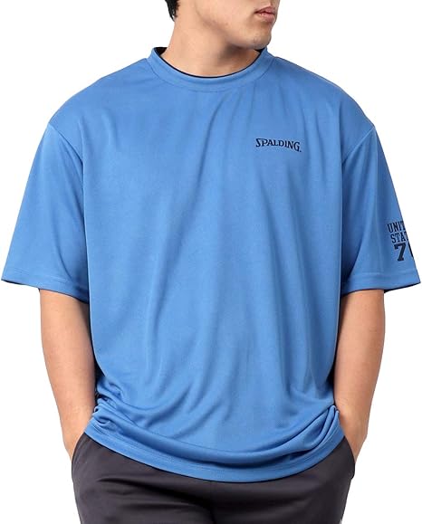 Amazon スポルディング Tシャツ 大きいサイズ メンズ 父の日 ギフト 半袖 無地 おしゃれ カジュアル カットソー 柔らかい 吸汗速乾 消臭抗菌 サックス Ll Tシャツ カットソー 通販