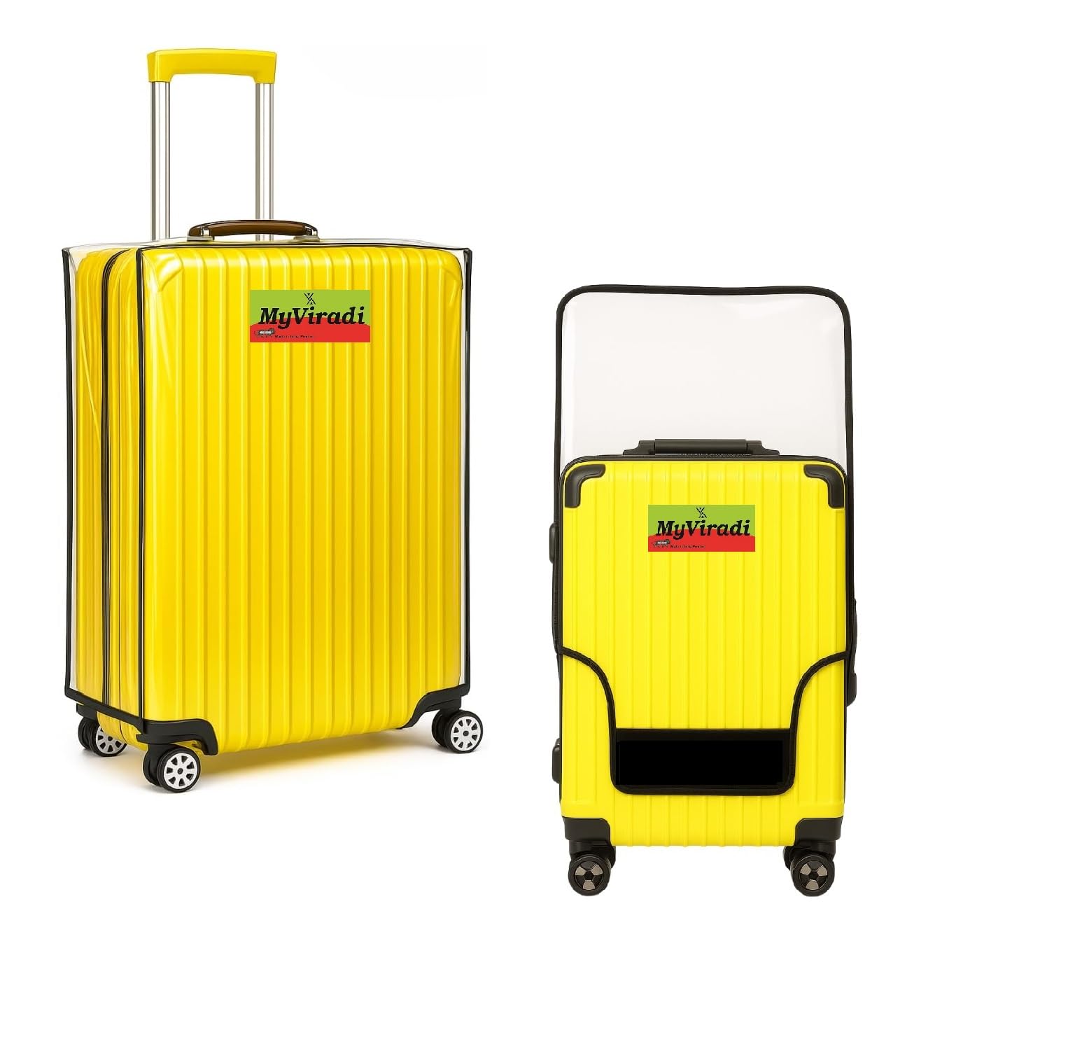 Transparent Protective Zipper PVC Dust Proof Cover for Luggage/Suitcase Trolley Bags (Hard Luggage, 22" Suitable for 59,60,61 CM)