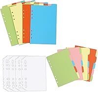 Vista 1 de Juego de 12 divisores A5 de 6 agujeros, duraderos, coloridos, hojas sueltas, separadores de índices con carpetas transparentes