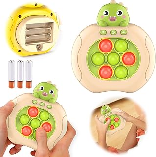 Cool Pocket Game for Kids, 2023 New Quick Push Bubble Competitive Game Console Series, Children's Decompression Breakthrough Puzzle Game Machine, Sensory Fidget Stress Relief Toys (Dino#2)