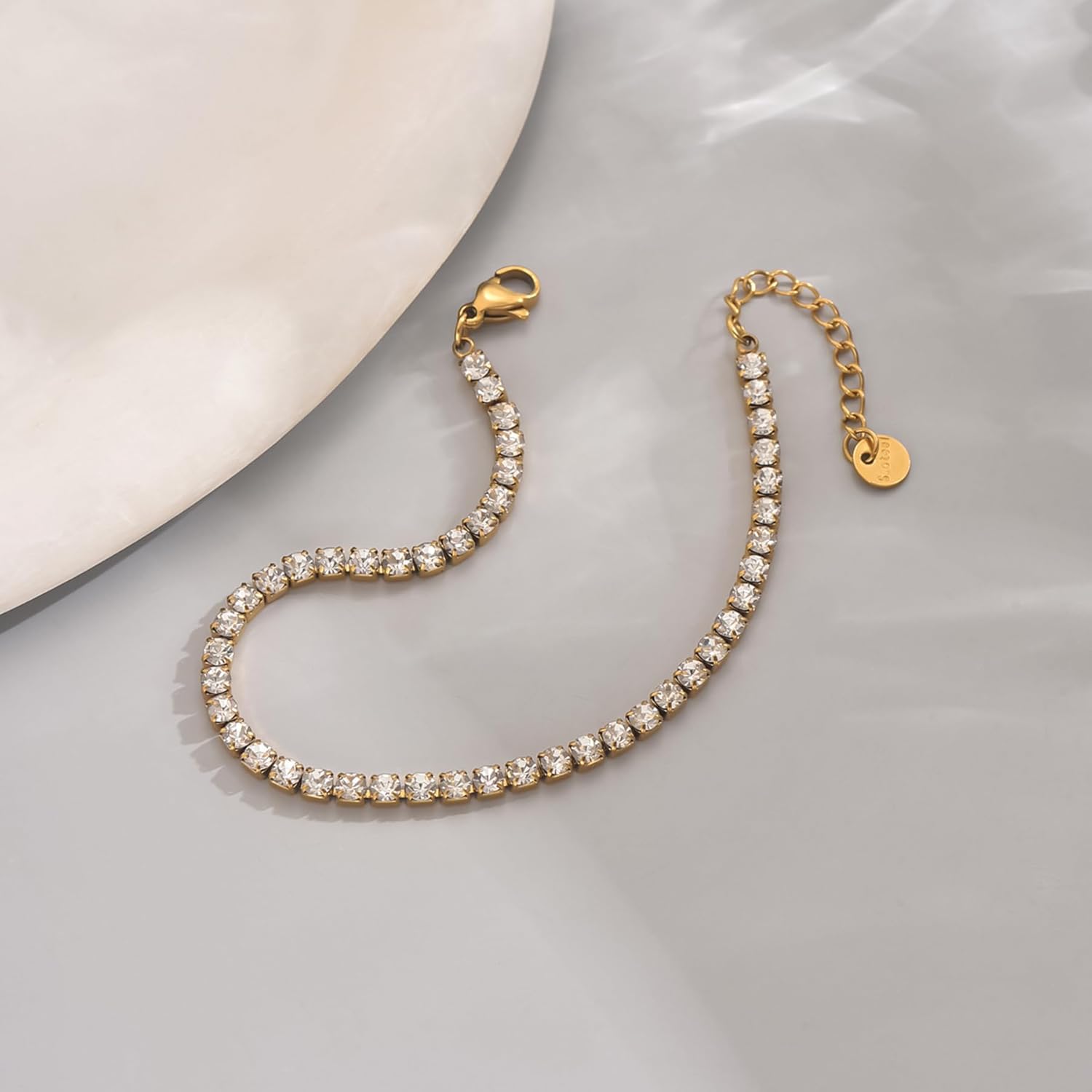 18K Gold Plated Tennis Bracelet for Women 2/3/5mm Cubic Zirconia Adjustable Classic Tennis Bracelet Trendy Wedding Birthday Gift for Her - Image 5