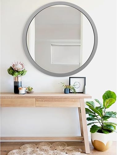 Miniatura 3 de Espejos redondos grandes para espejo circular de pared para baño, espejo redondo con marco de madera de 24 pulgadas para baño, espejo de maquillaje