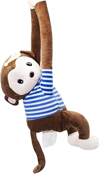 Muloo Monkey Tissue Holder for Car Cartoon Animal Hanging-Paper Organizer Monkey Butt Tissue Box for Office Home Car Decor