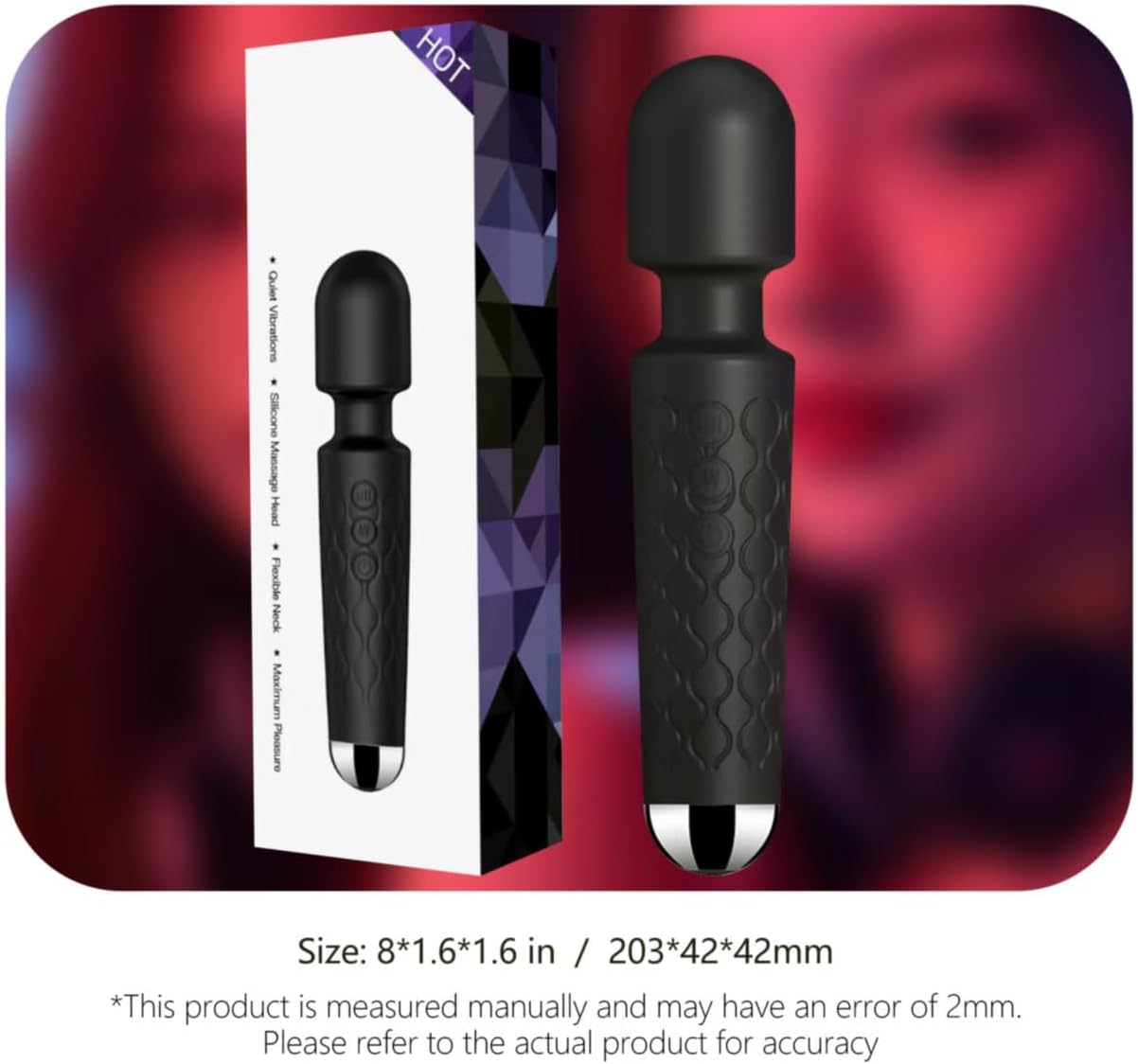 Lightweight Massager, Head, Hands, feet, Neck, Back, Legs, Black Wand, Makes the Body Comfortable and Happy, Relaxing the Body and Mind at Home or While Traveling.