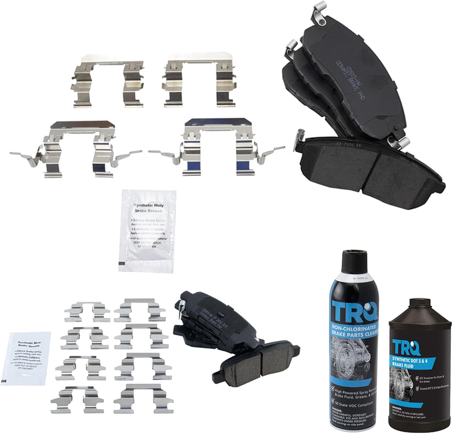 Front & Rear Brake Pads Brake Chemical Kit Ceramic Compatible with 2003-2005 INFINITI G35 Nissan 350Z 2002-2013 Altima 2011-2017 Juke 2007-2019 Sentra