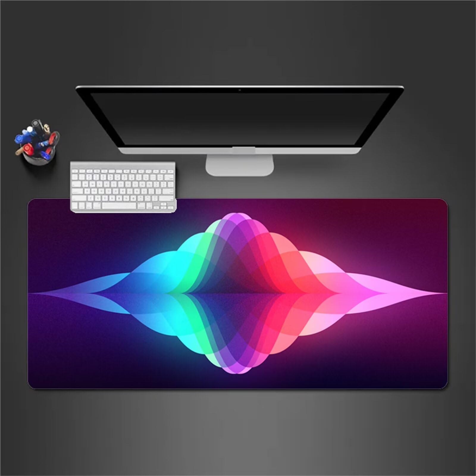 Alfombrilla Raton Gaming XXL 1200x600x2cm Alfombrilla de Ratón Grande Alfombrilla Gaming de Escritorio con Base Antideslizante para Gamers PC y Portátil (Azul Rosado)