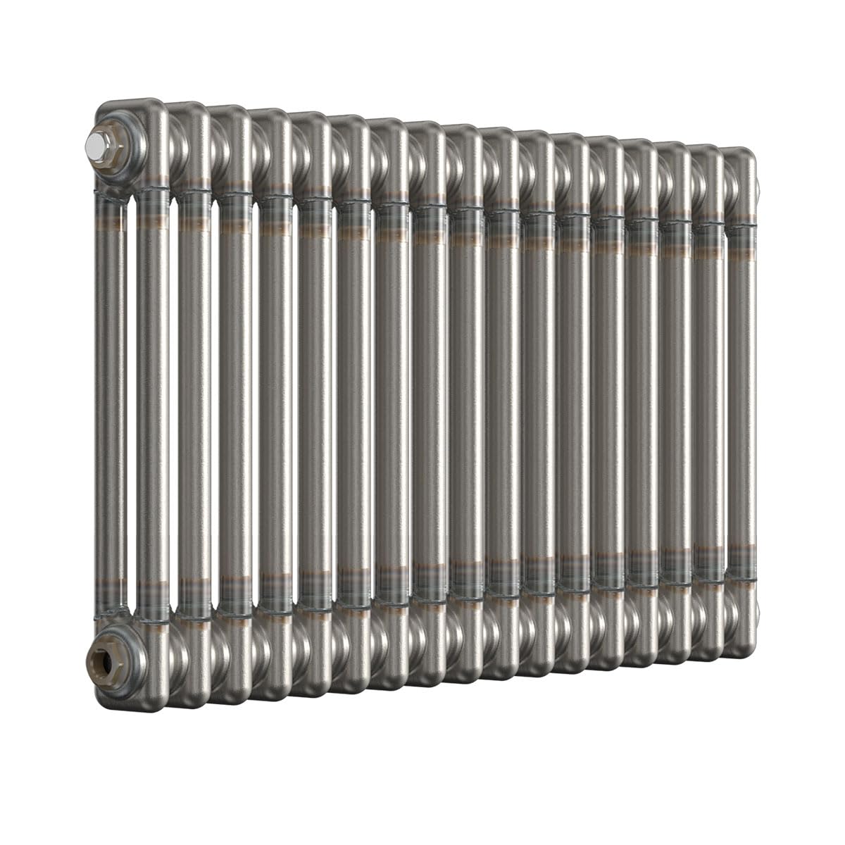 Lux Heat Bare Metal Lacquer Horizontal 2 Column Traditional Radiator 500mm (H) x 785mm (W) โ image 1