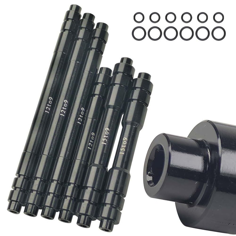 Bike Thru Axle Adapter for 12/15mm to 9mm Quick Release Hub Conversion Compatible with Front and Rear Sizes Suitable for MTB Road Trainer Bikes (100mm-15to9mm)