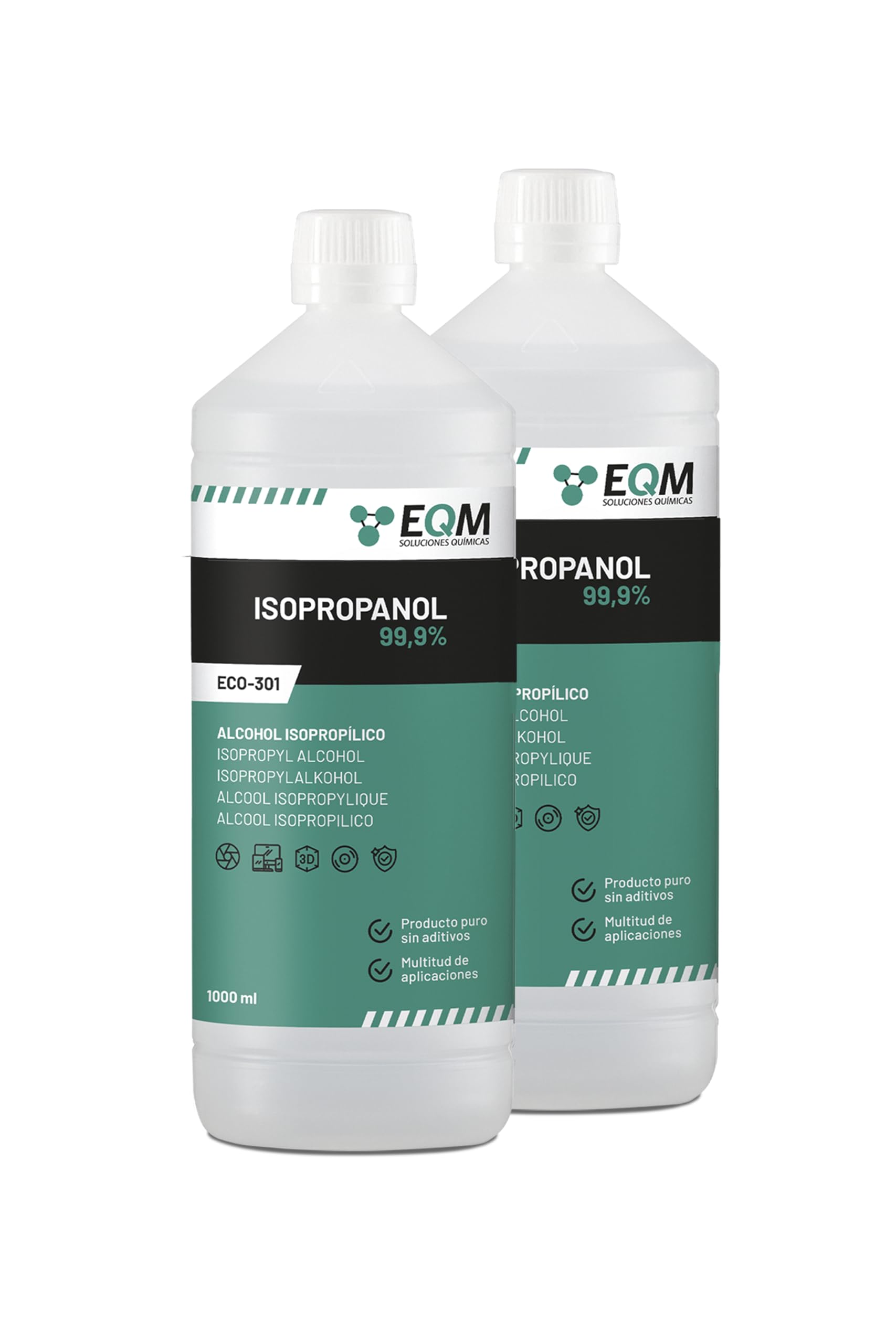 EQM - ECO-301 - Alcohol Isopropílico 99,9% - 500 ML - Isopropanol - Limpieza componentes electrónicos, objetivos y pantallas - Limpieza de resinas en impresión 3D - Limpiacristales y desengrasante — view 15