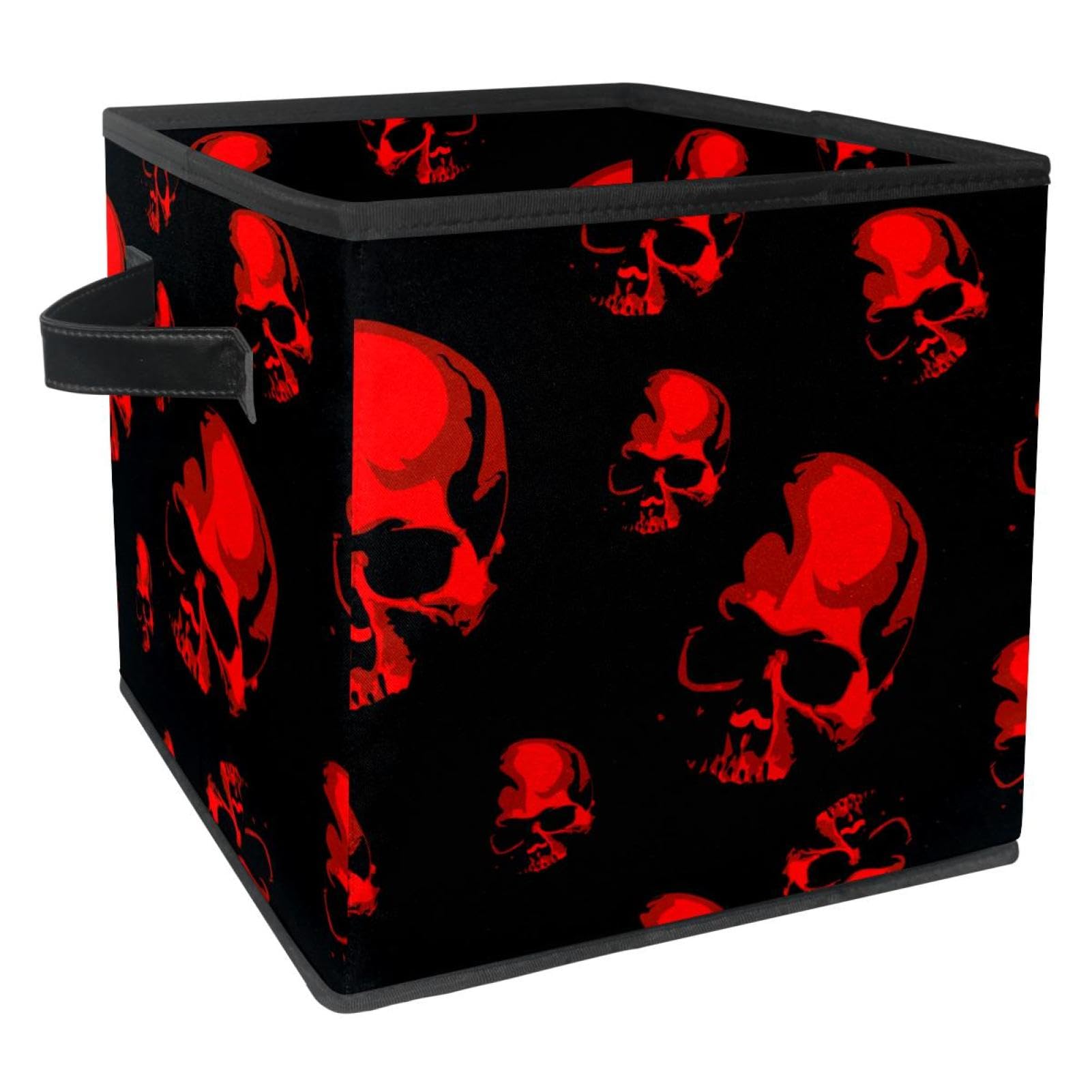 Boîte de rangement pliable crâne rouge pour placard et chambre d'enfant