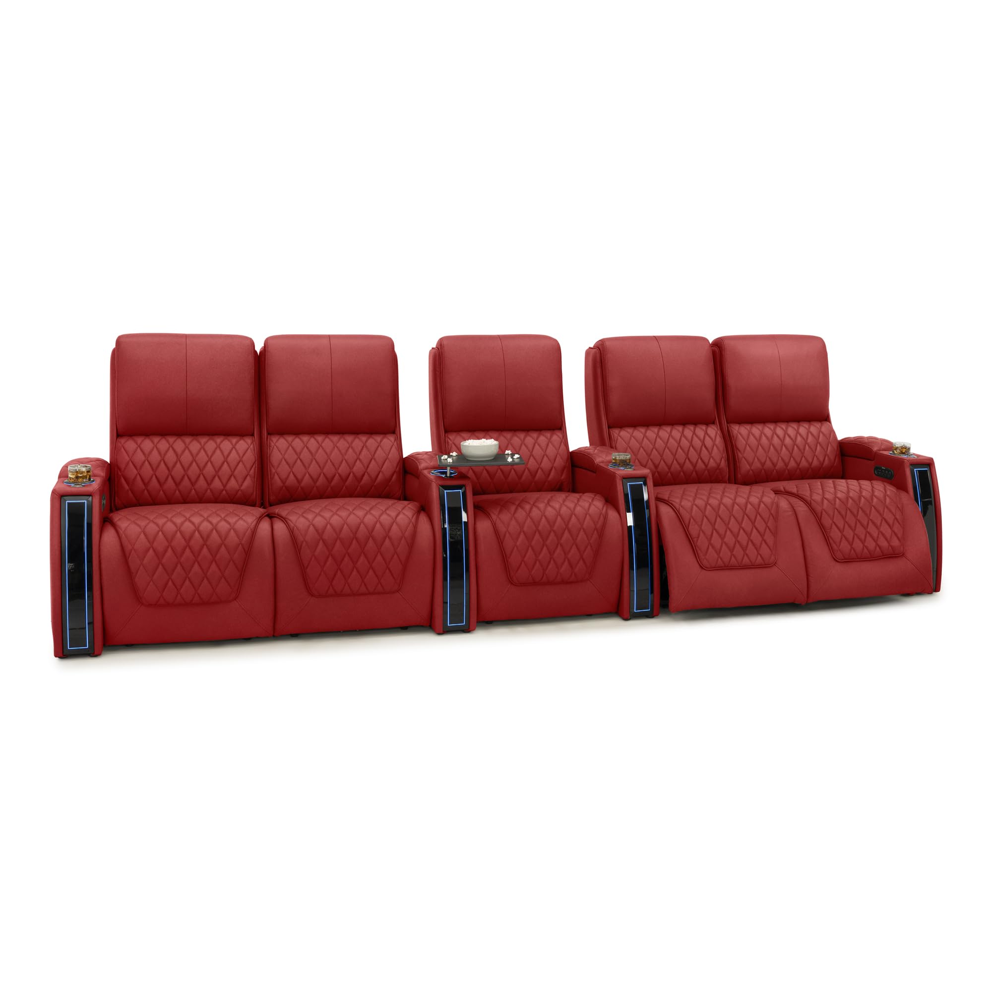 Seatcraft Apex Home Theater Seating Red Row of 5 Dual Loveseats