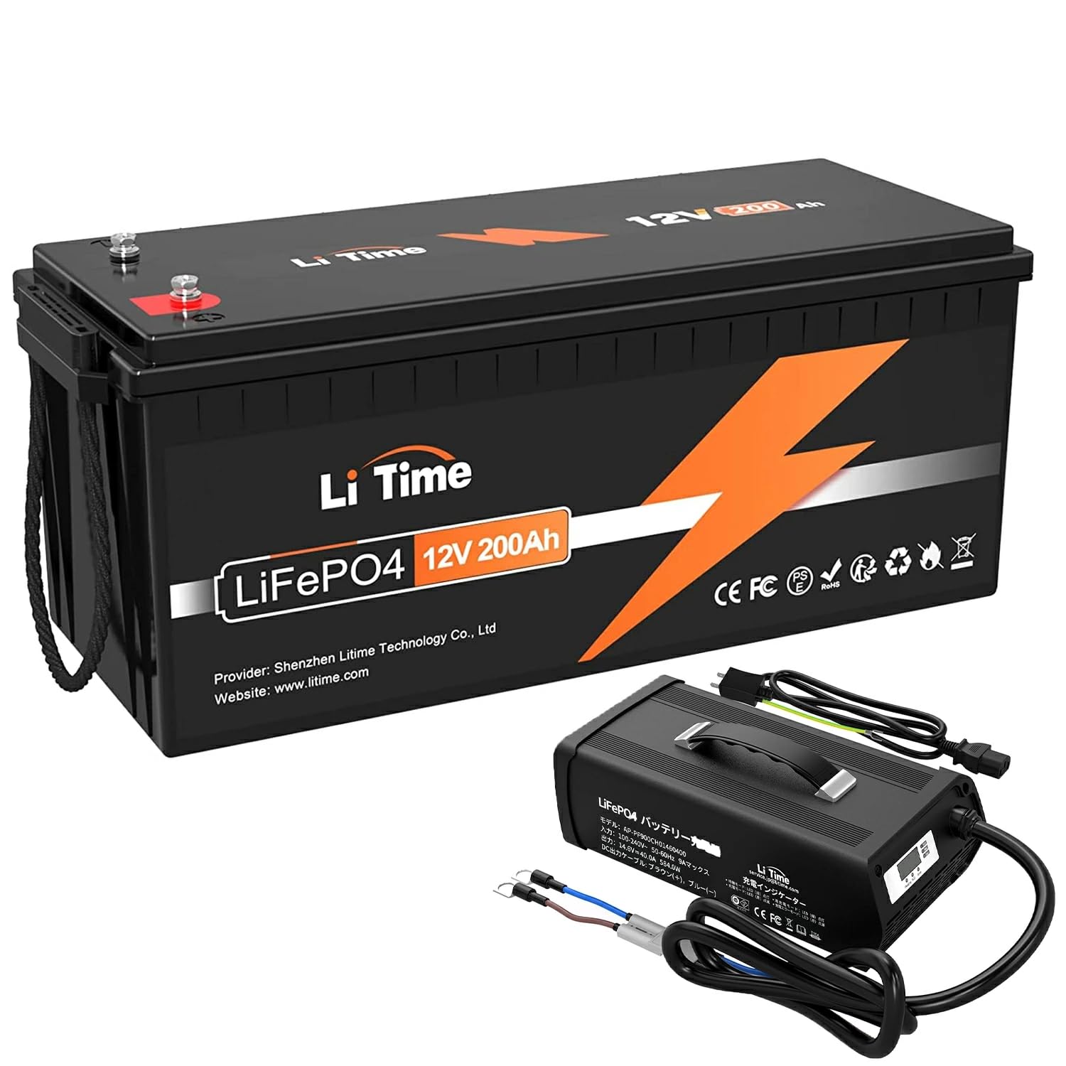 Amazon | LiTime 12V 200Ah リン酸鉄リチウムイオンバッテリー 14.6 