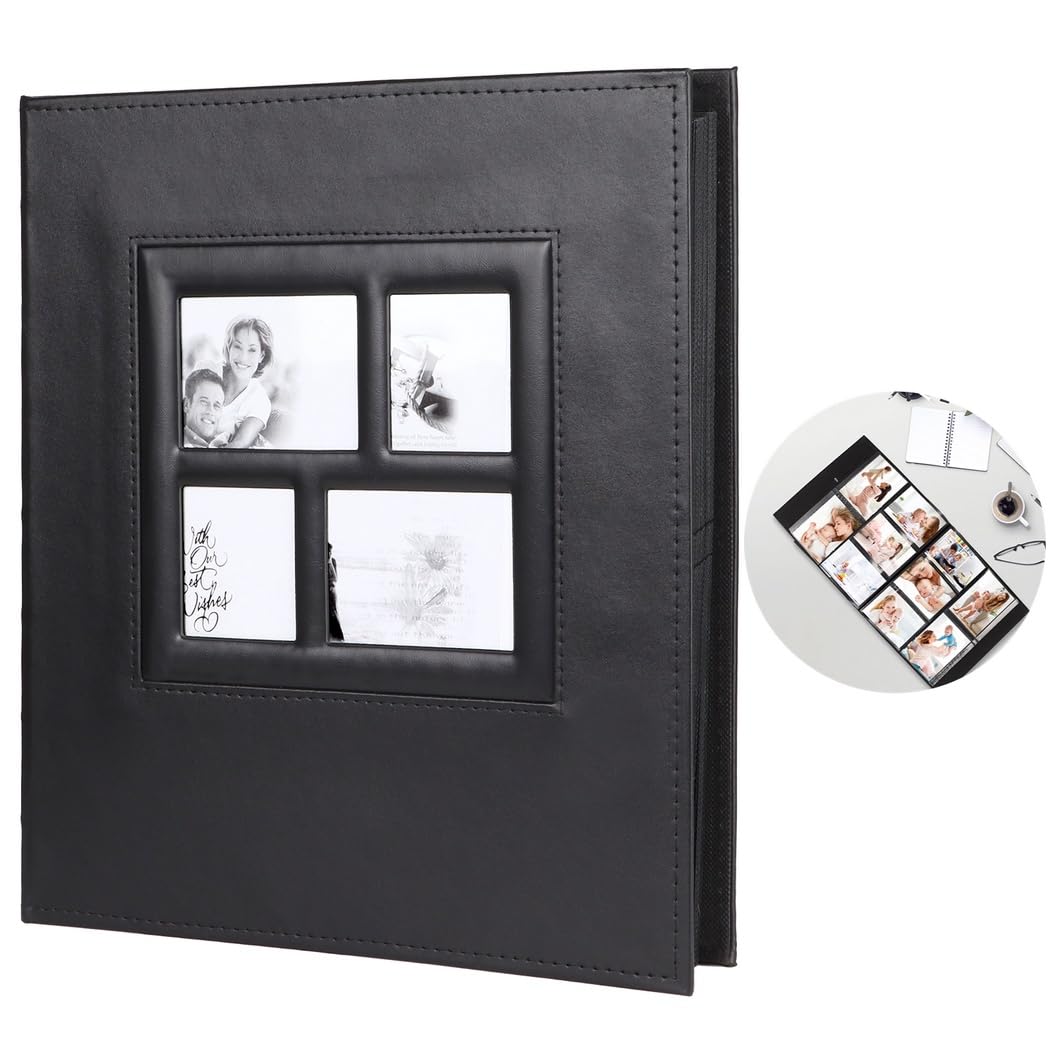 Álbum de fotos de bebé para 600 fotos, cubierta de piel sintética con bolsillos de 4 x 6 pulgadas, ideal para recién nacidos, bebés, niñas, bodas, aniversarios, vacaciones