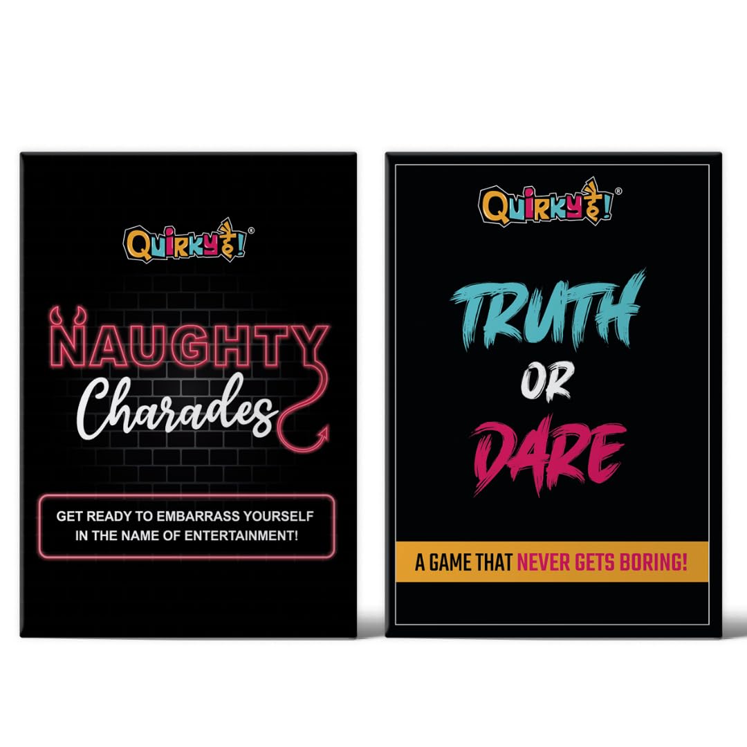 Quirky है! Truth or Dare & Naughty Charades Card Game Combo - Ultimate Adult Party Games for Crazy Fun - Perfect for Game Nights, Bachelorette Parties & Friends Gatherings | 18+ (B0DCTJVFBF) Amazon Price History, Amazon Price Tracker