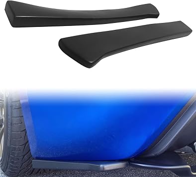 Rear Bumper Side Apron, Universal Fit 16" x 2" CS Style Unpainted Black PU for Most Cars Sedan Coupe Hatchback, Rear Bumper Lip Lower Splitter Canards Diffuser Valance Corner Spats, 2PCS