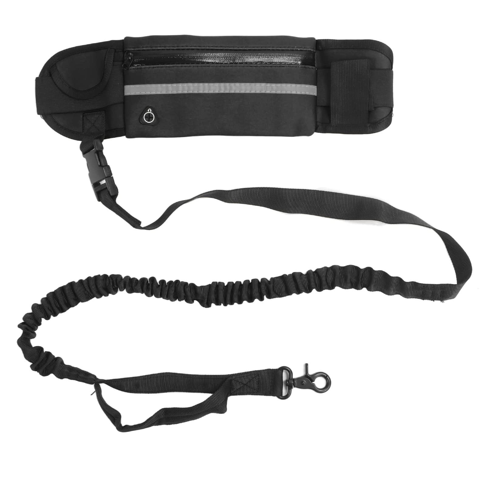Laisse mains libres pour chien flexible avec sangle élastique réfléchissante