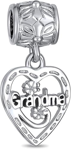 Grabado Palabra Nana Abuela Dios Madre BFF Palabra Corazón Forma Puzzle Dos Piezas Split Colgante Colgante Charm Para Abuela Cristal Acento Oxidado