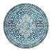 Moynesa Ultra-Thin Washable 5ft Round Rug - Teal 5x5 Circle Rugs for Living Room, Vintage Dining Room Mat Stain Resistant Nursery Carpet for Bedroom Mudroom Kitchen Apartment Home Office
