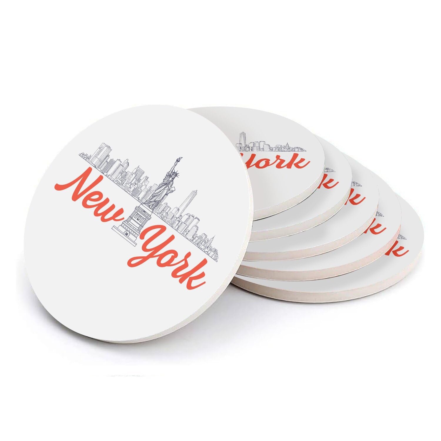 Sous-verre ronds en céramique pour un apéritif style New York minimaliste lors de vos soirées