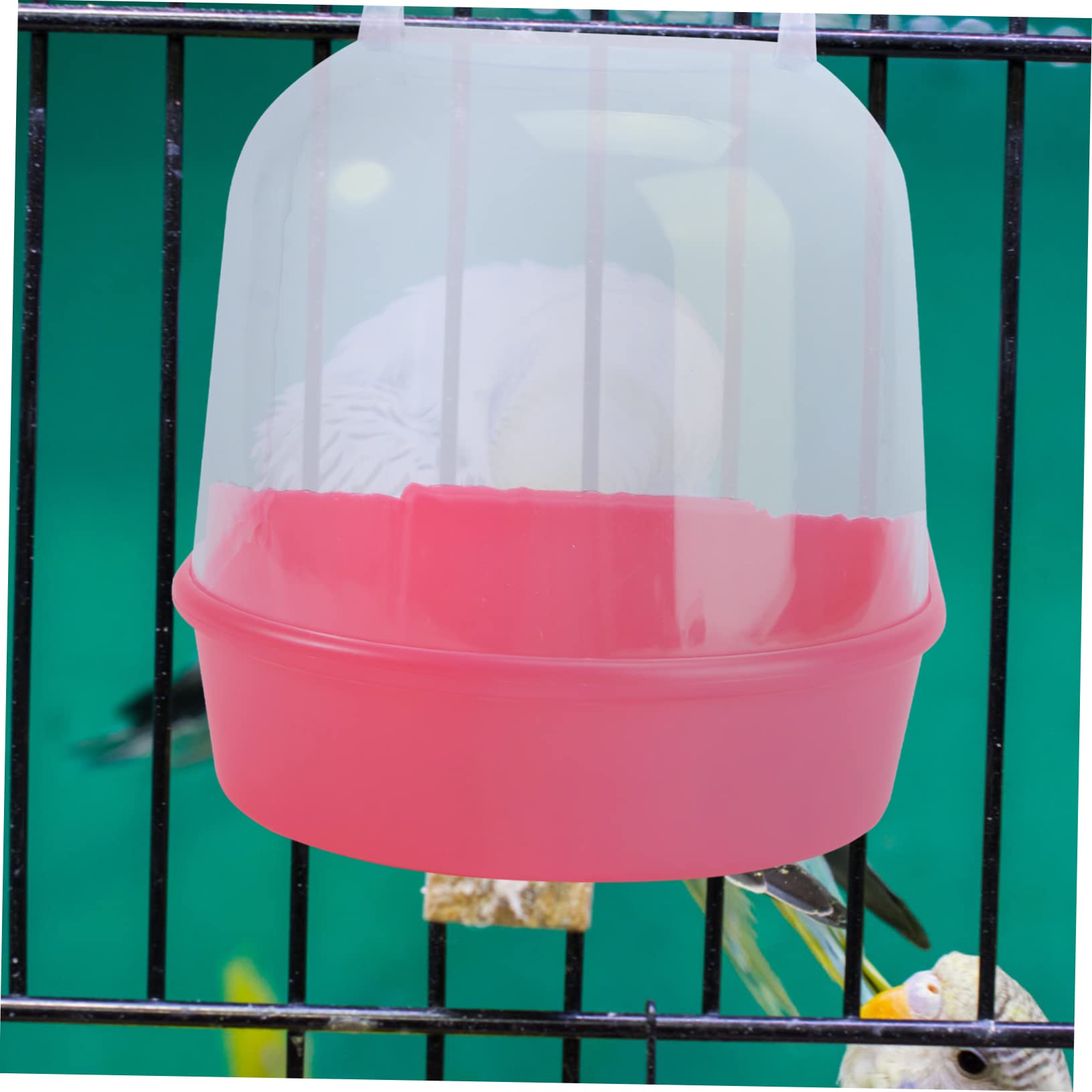 FRCOLOR 3pezzi Bagnetto per Uccelli Coperto Rossa Vaschetta per Pappagalli e Canarini Accessorio per Gabbie di Piccole Facile da Installare e Utilizzare