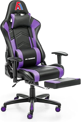 Miniatura 41 de AA Products - Silla ergonómica para videojuegos, silla ergonómica de carreras de computadora con respaldo alto, silla de oficina ajustable con