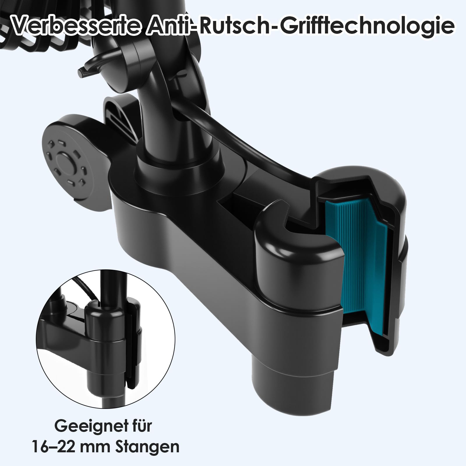 Grow Ventilator mit Clip & Stufenlosem Drehzahlregler, Stufenloser Lüfter mit EC-Motor, 2100 U/min, Oszillierend, 10W, IP44, Clip-on-Lüfter für Growbox/Zelt