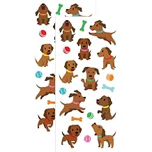 Playhouse Chocolate Scented Pack of Two Scratch & Sniff Sticker Sheets - Chocolate Lab Puppies