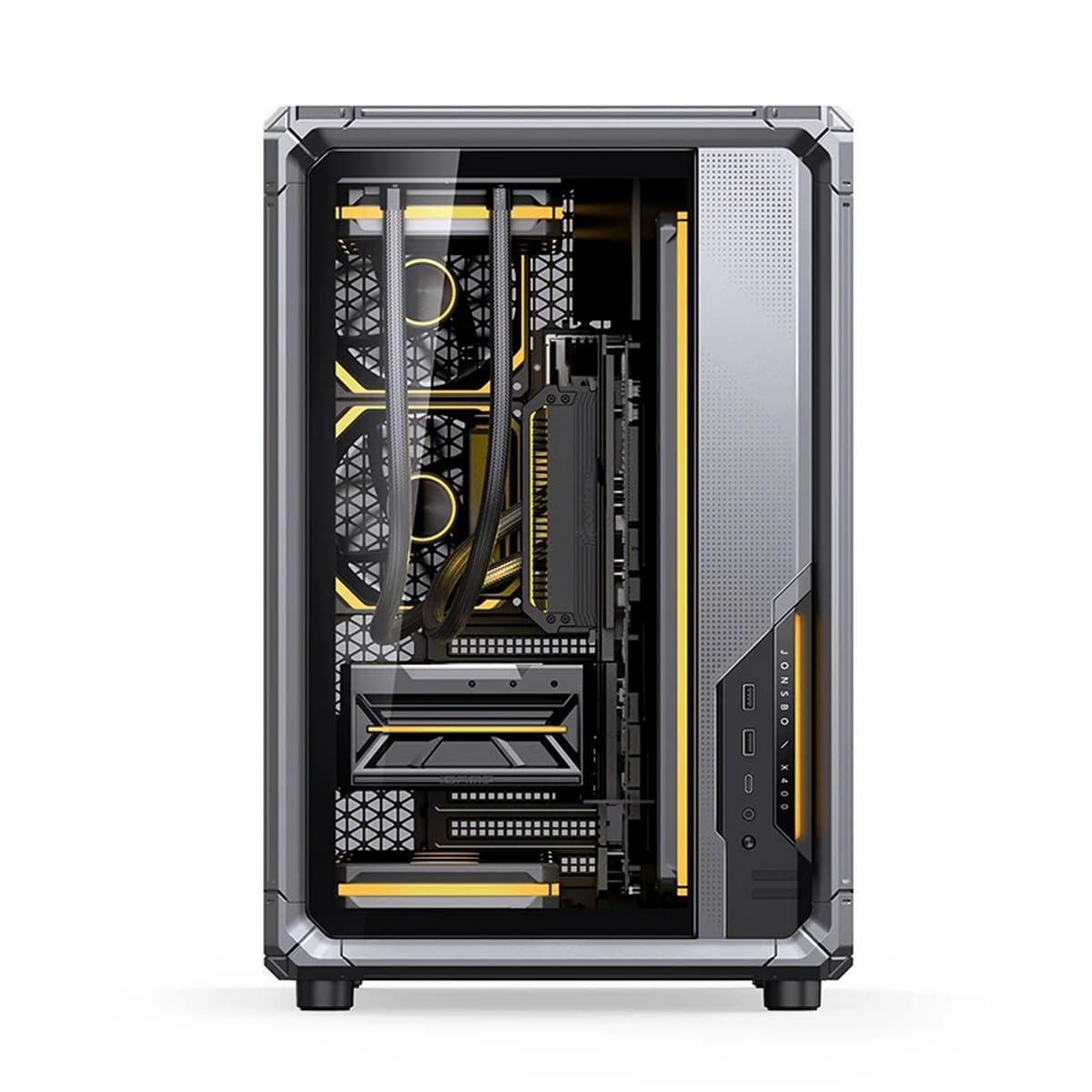 Jonsbo X400 Gray Midi-Tower PC-Geh?use ATX Back-Connect Tempered Glass Grau