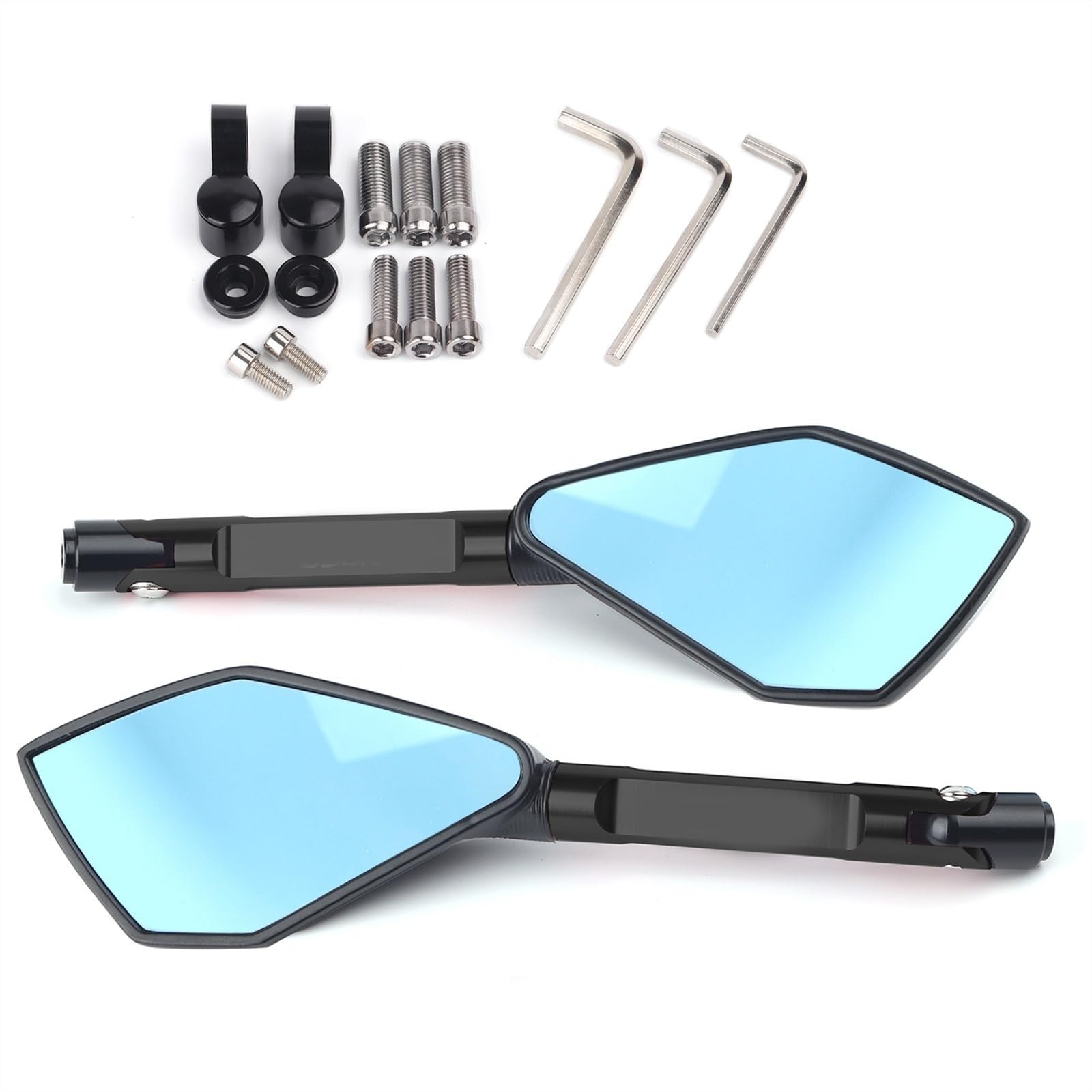 Seitenspiegel Für Honda CB650R CB650 R Universal-Motorradspiegel CNC-Seitenrückspiegel Blauer Blendschutzspiegel (Color : Black Big-Mirror)