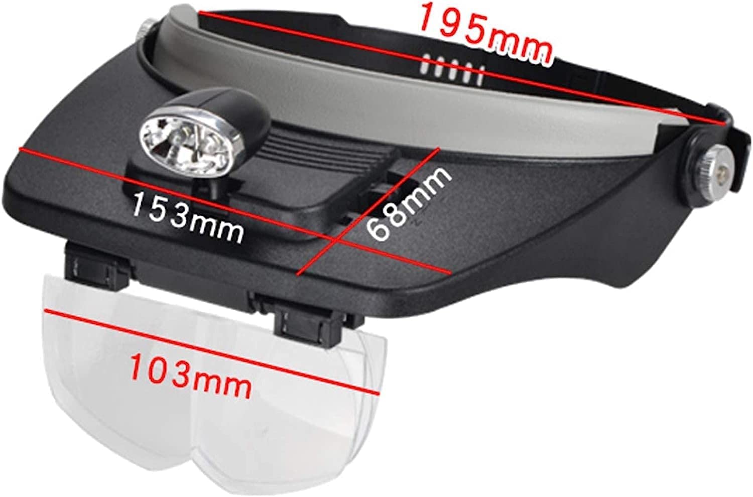 Lupas, Lupa Iluminada con Luz Led, Lupa De Diadema con 4 Lentes Diferentes, para Trabajos De Precisión, Lupa para Joyería, Relojería, Costura, Reparación Electrónica, Lup
