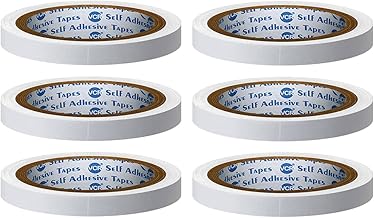 VCR Easy Tear Double Side Adhesive Tissue Tape Best for Arts, Crafts, Photography, Scrapbooking (10 Meters, 06mm / 0.25" Width, White) -6 Rolls Per Pack
