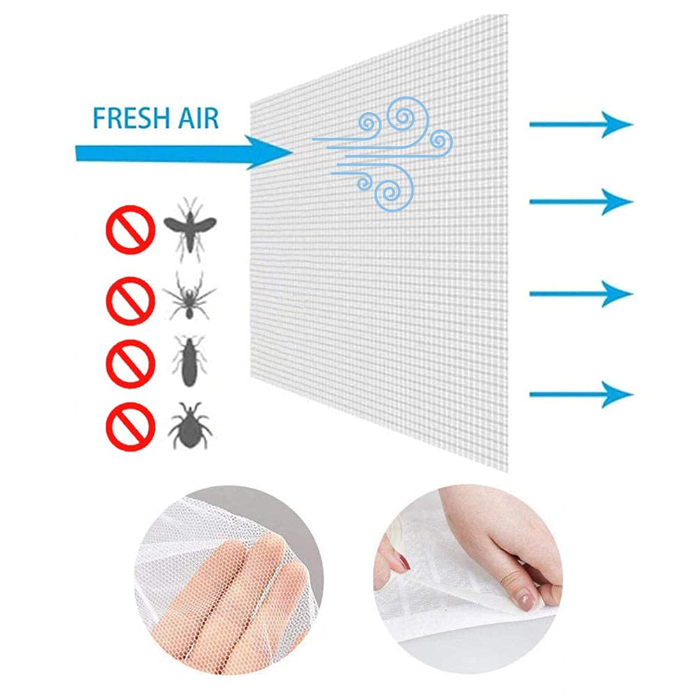 Magnet Fliegengitter Fenster – 195x220 Cm, Selbstschließend, Insektenschutz Ohne Bohren