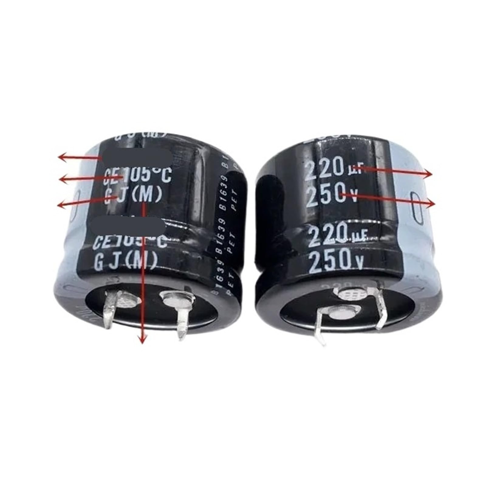 Condensateurs GJ 220uf 250v haute tension stabilisateur de courant pour carte mere 25x20mm