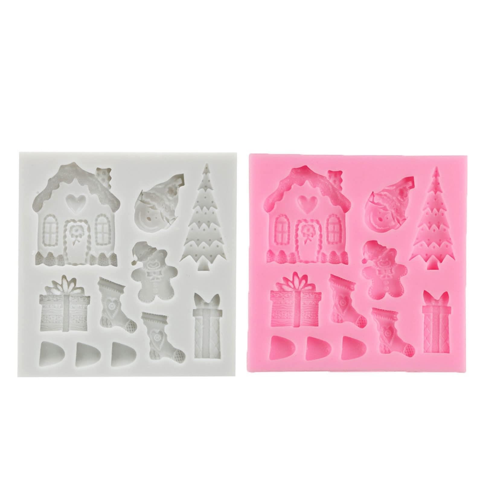 Buxuaaaa Christmas Series Mousse Silicone Mold Fondant Cake Border Chocolate Cake Decor Kitchen Baking Accessories Silicone Molds for Baking Epoxy Resin Cakes Resin Casting