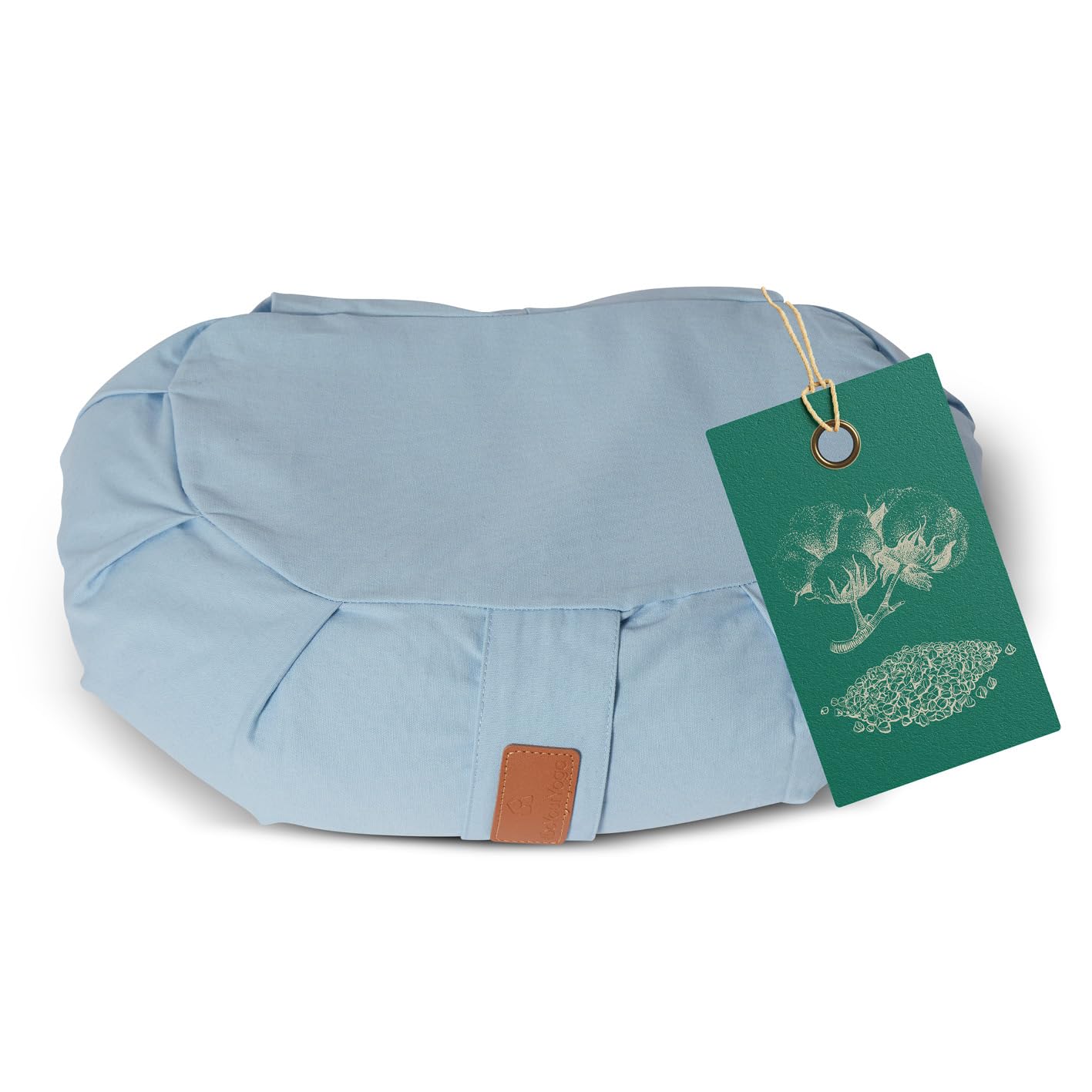 #DoYourYoga Zafu - Cuscino a mezzaluna "Ganesh", imbottito con farro biologico o gusci di grano saraceno biologico, rivestimento lavabile, 45 x 30 x 14 cm, cuscino da meditazione, seduta, Rondo per