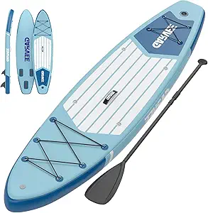 Inflatable Stand Up Paddle Board, 10'6"/11' Paddle Boards with Premium Accessories, Non-Slip EVA Deck, Ultra-Light Carry Bag Pump, SUP for Youth & Adults of All Skill Levels(10.6ft, Peacock Blue)