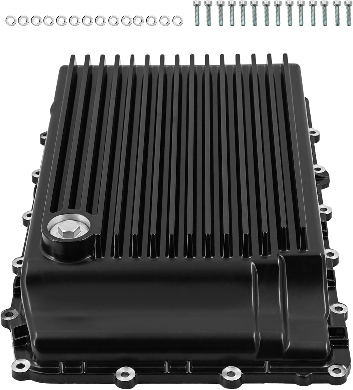 328053220 10R80 Heavy-Duty Cast Aluminum Shallow Deep Transmission Pan Fits for Ford F150 F250 F350 Expedition Mustang Ranger Explorer Bronco with Lincoln Navigator 2017-2026 10R60 10R100