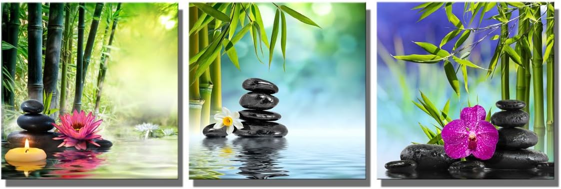 Boqi Art- Home Art Contemporary Art Zen Giclee Canvas Prints for Home Decoration 3pcs