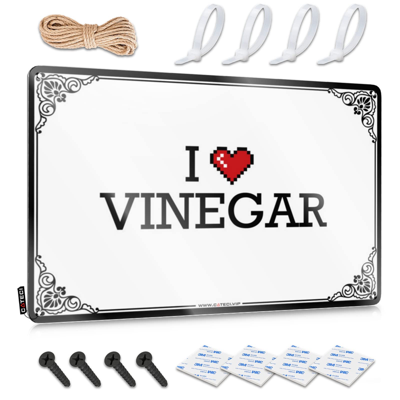 Fzfn Colour I Love Vinegar Teenage Longhorn Hanging | Humor Funny Sign Sweet Vintage Metal Wall Decor(30X40cm)