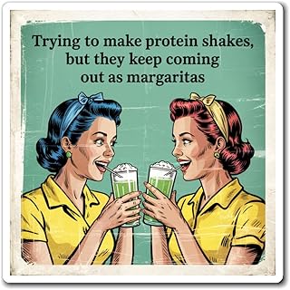 Funny Retro Magnet – Margarita Lovers Fridge Magnet – Vintage Kitchen Decor, Gag Gift for Women, Vintage 60s Style Picture