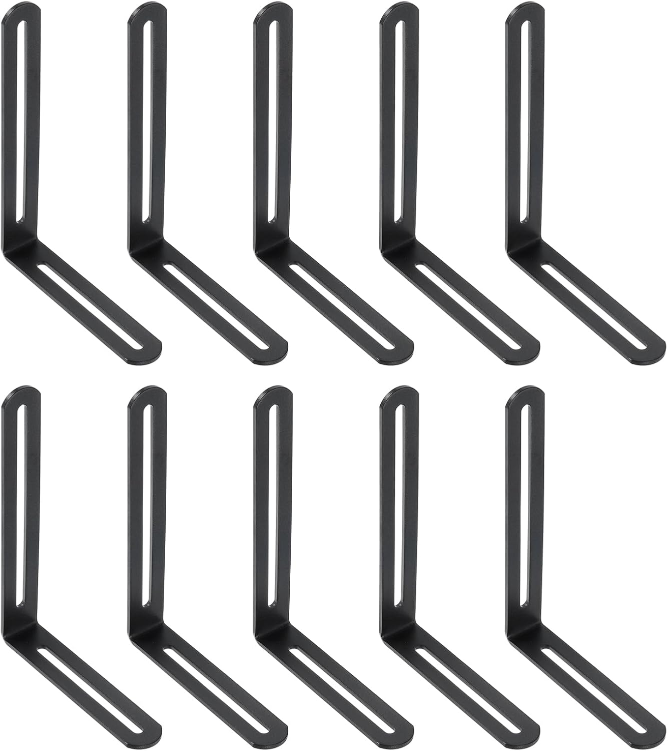 uxcell 20Pcs L-Shaped Brackets Corner Brace, 6.5"x4.72"x0.94" Corner Bracket Shelf Bracket Right Angle Brackets for Wood Shelves Furniture (165x120x24mm, Silver)