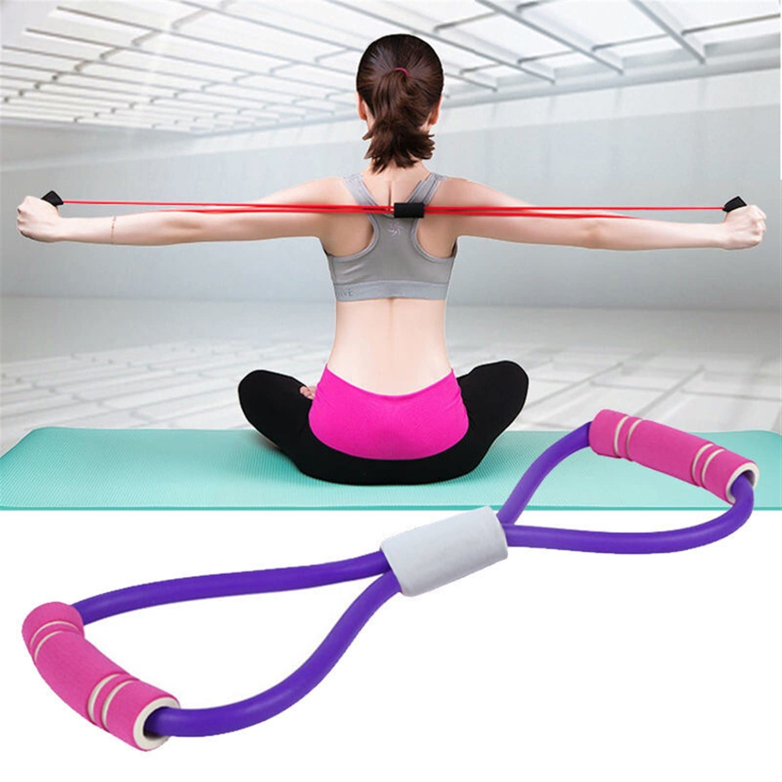 Brustzieher, neuer Yoga-Gummi, Fitness-Widerstand, 8 Brust-Expander-Seil, Workour Yoga-Gummi, Fitness-Widerstand, 8 Brust-Expander-Seil, Workout, Muskeltraining, Gummibänder für Sportübungen