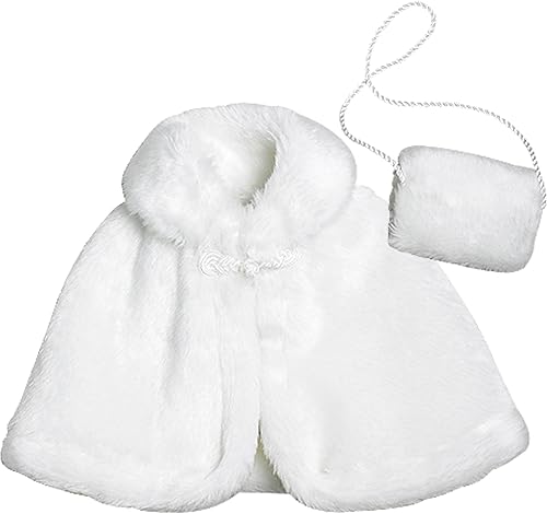 Sophia's Elegante capelet de piel sintética de invierno para ocasiones especiales y accesorio a juego para muñecas de 18 pulgadas, color blanco