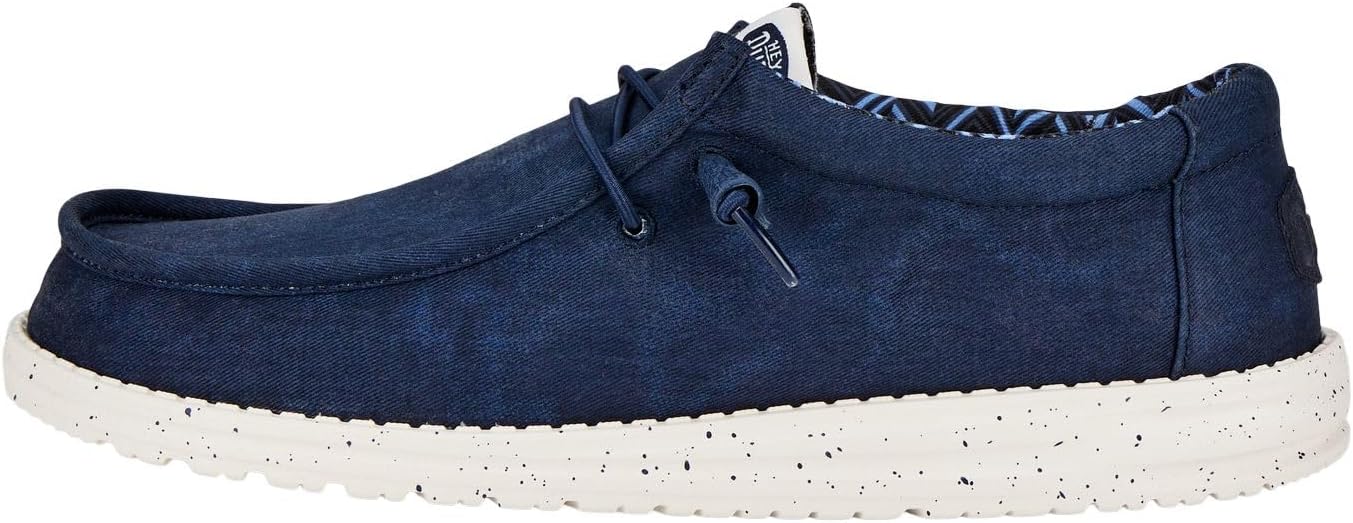 HEYDUDE Mens Wally Stretch Canvas, Navy, 10